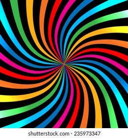 Colorful Bright Rainbow Spiral Background. Vector logo design element 