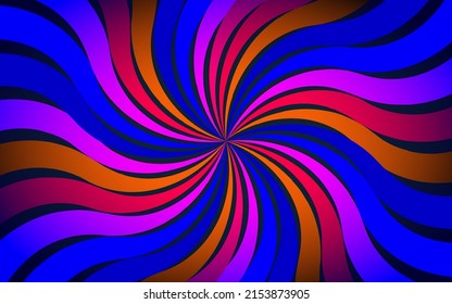 Colorful bright rays, abstract background with ray. Banner for circus. Vectior design element