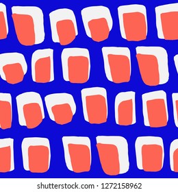 colorful bright Seamless many pattern with hand drawn shape.  Hand drawn sketch and paint style modern  shape  for fashion fabric, wallpaper, textile. 
