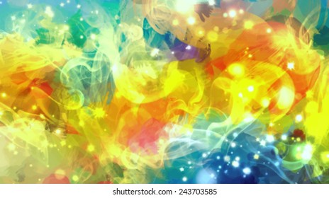 Colorful bright smoke vector background