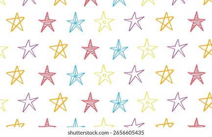 Colorful bright stars pattern background