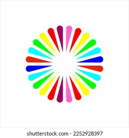 Colorful bright stripes set. Round abstract vector logo design.