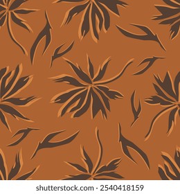 Colorful and bright summer Silhouette Abstract seamless pattern with leaves and flowers Background with florals vector on modern style.