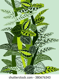 Colorful bright tropical background handmade .Style Boho .
vector illustration
