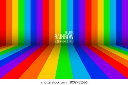 Colorful and bright vector background with rainow stripes. Gay flag backdrop. Vector illustration for your graphic design.