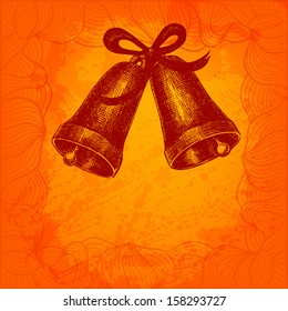 Colorful bright vector card with two bells