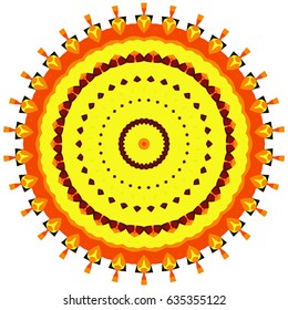Colorful bright vector illustrated mandala.