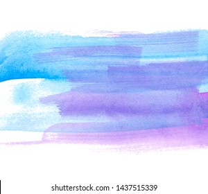 Colorful bright watercolor hand drawn vector canvas for design, illustration, art wallpaper, poster. Cold color paper texture card
