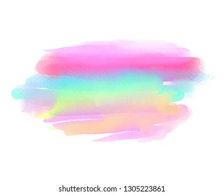 Colorful bright watercolor line hand drawn vector stain for tag, label, design, banner. Art paper texture aqua element