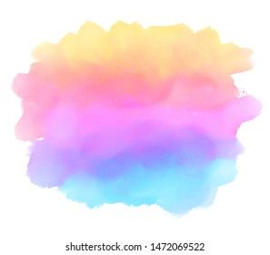 Colorful bright wave vector splash. Watercolor asbtract aqua liquid smooth hand drawn striped element for art design, print, illustration, card, label, wallpaper, frame, border