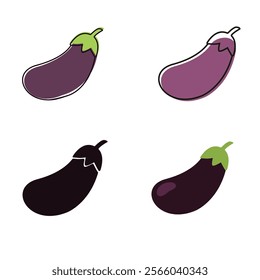 colorful brinjal icons for printing and the internet use