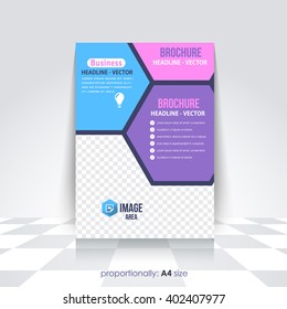 Colorful Brochure, Business A4 Flyer and Catalog Cover Template, Corporate Leaflet Background