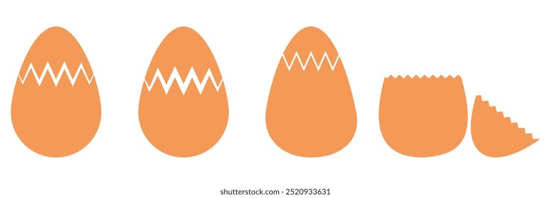 Colorful Broken egg icon set icon vector . cracked eggs icon . 