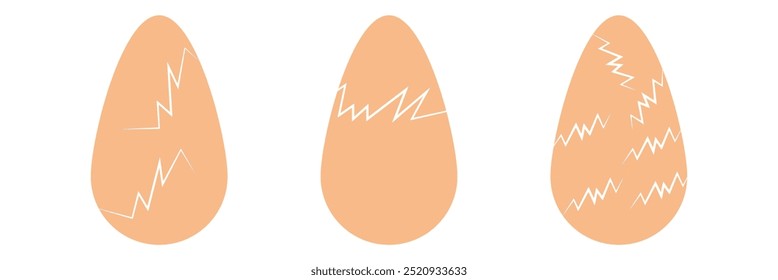Colorful Broken egg icon set icon vector . cracked eggs icon . 