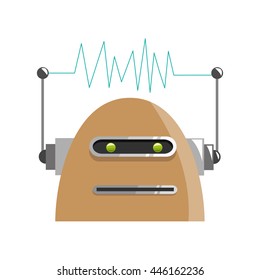 colorful brown robot with two antennas icon