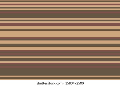 Colorful brown stripes in vintage style. Seamless pattern. Design template for print on fabric. Natural pattern. Vector illustration.