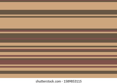 Colorful brown stripes in vintage style. Seamless pattern. Design template for print on fabric. Natural pattern. Vector illustration.