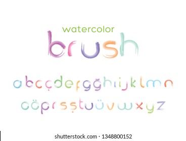 colorful brush alphabet, typeface