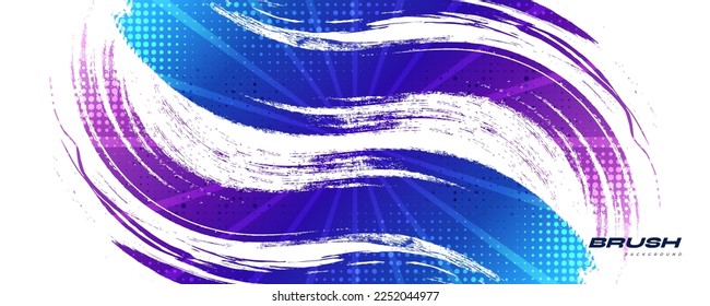 Fondo colorido del pincel con efecto de semitono. Ilustración de pincel de roca para la pancarta, el cartel o el fondo deportivo. Elementos de rajadura y textura para el diseño
