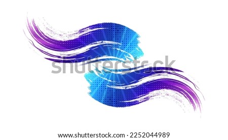 Colorful Brush Background with Halftone Effect. Brush Stroke Illustration for Banner, Poster, or Sports Background. Scratch and Texture Elements For Design