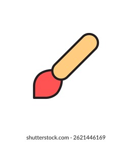 Colorful Brush Icon Representing Creative Stationery Tools for Art and Design in a Minimalistic Workspace Setting
