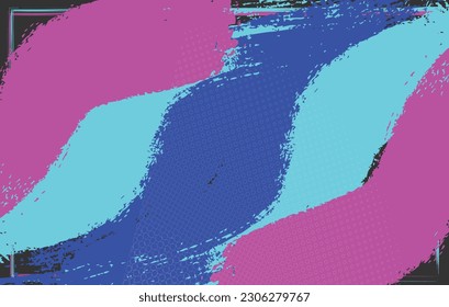 Colorful Brush with Neon Light and Halftone Abstract Background