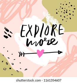Colorful brush paint print for postcard and poster, vector illustration. Explore more