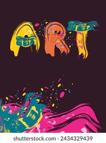 Colorful brush stroke, artistic elements, art concept