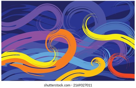 Colorful Brush Stroke Background Illustration