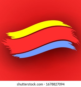 Trazo colorido del cepillo. Cartel. Ilustración vectorial.