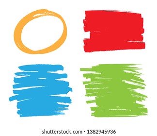 Colorful brush stroke banners set