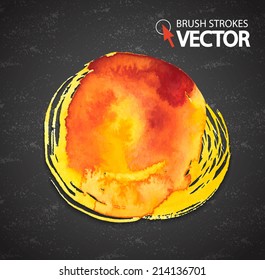 Colorful brush stroke circle. Vector illustration