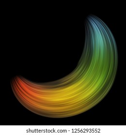 Golpe de pincel colorido aislado en el fondo negro. Ilustración del vector EPS10.