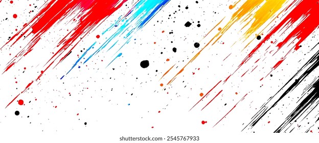 colorful Brush Stroke on white background	