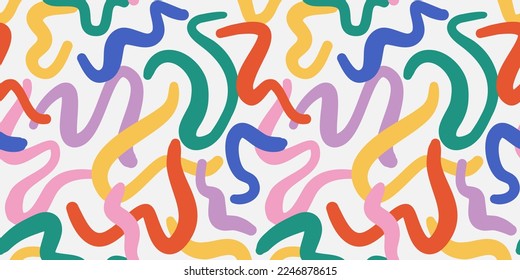 Colorful brush stroke seamless pattern. Creative minimalist style art background for trendy design with paintbrush shapes. Simple artistic painting backdrop.