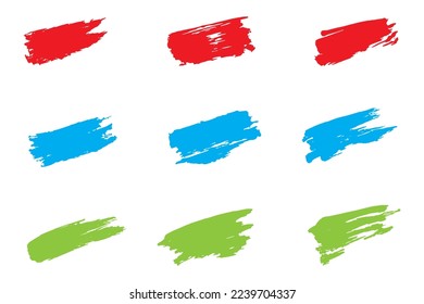 Colorful brush stroke set, grungy ink brush strokes, dirty strokes set