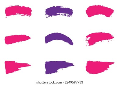 Colorful brush stroke set, grungy brush stroke, dirty brush effect