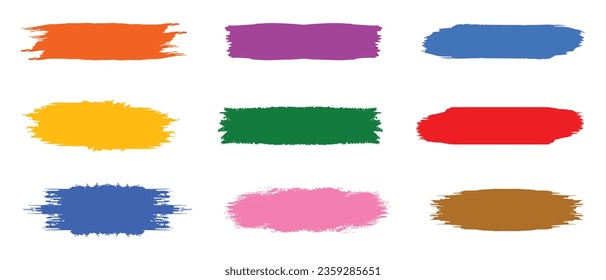 Colorful brush stroke set, Vector illustration design.