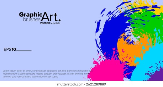 colorful brush stroke. suitable for use as background template design, greeting card, posters, banner, flyer, brochure and cover. vector illustration