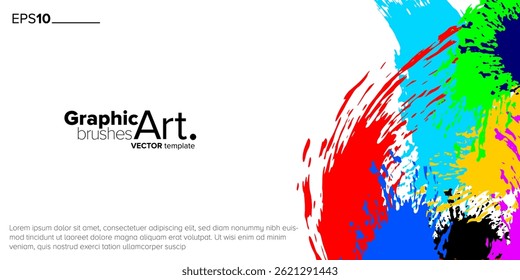 colorful brush stroke. suitable for use as backgrounds template designs, greeting card, poster, banner, flyer, brochure and cover. vector illustration
