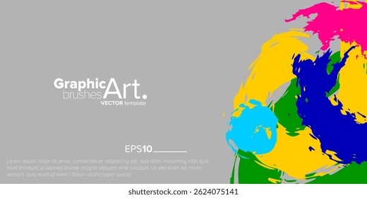 colorful brush stroke. suitable for use as background, poster, greeting card, banner, flyer, brochure and cover. template design. vector illustrations