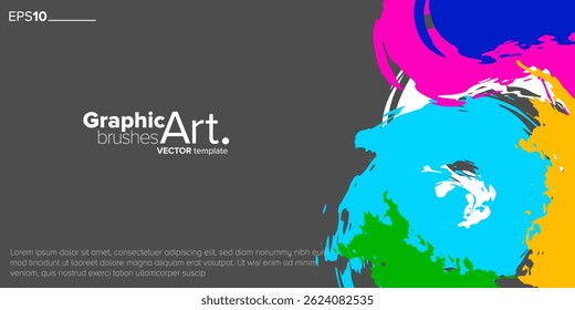 Pincelada colorida. Adecuado para usar como fondo, Anuncios, póster, tarjeta de felicitación, folleto, folleto y cubierta. Diseño de Plantilla. Ilustración vectorial