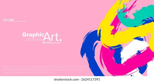 colorful brush stroke. suitable for use as backgrounds, banner, posters, greeting card, flyer, brochure and cover. template design. vector illustration