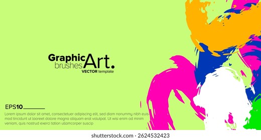 colorful brush stroke. suitable for use as backgrounds, greeting card, banner, poster, flyer, brochure and cover. template design. vector illustration