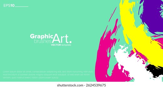 colorful brush stroke. suitable for use as backgrounds, greeting card, banners, poster, flyer, brochure and cover. template design. vector illustration