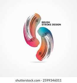 colorful brush stroke template vector