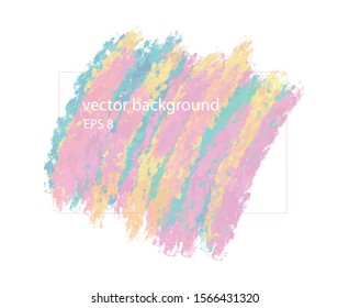 Colorful brush stroke. Vector imitation of oil paint, painted on canvas. Abstract background eps 8. Free copy space for your graphic or text. Rainbow illustration. Artistic frame for your inscriptions