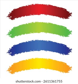 colorful brush stroke vector on white background, artistic grunge brushstroke isolated elements