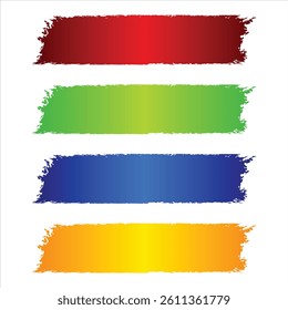colorful brush stroke vector on white background, artistic grunge brushstroke isolated elements