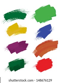 Colorful brush strokes